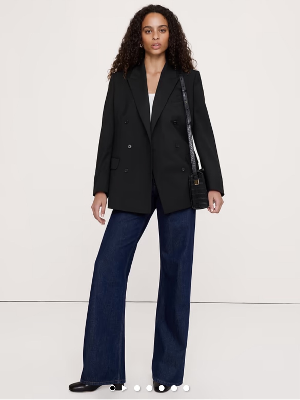 BANANA REPUBLIC Navy Wool Double Breasted Blazer Size 2